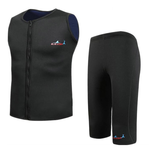 

Bluedive Men's Shorty Wetsuit 2mm SCR Neoprene Diving Suit Thermal Warm UV Sun Protection Quick Dry High Elasticity 2 Piece Front Zip - Swimming Diving Surfing Scuba Solid Color Spring Summer Autumn