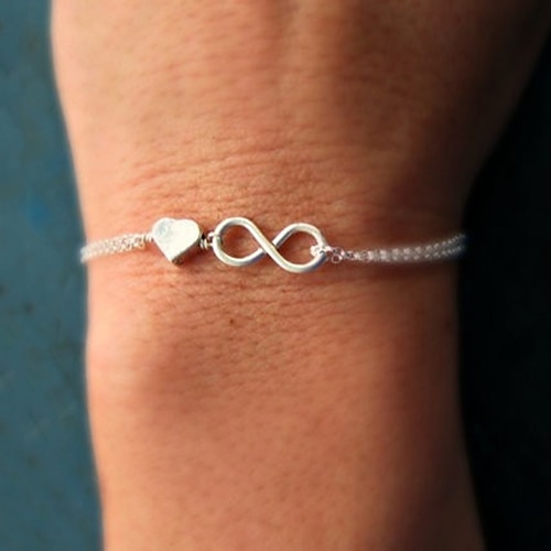 

Women's Chain Bracelet Charm Bracelet Twisted Heart Love Infinity Dainty Ladies Simple Unique Design Basic Alloy Bracelet Jewelry Silver / Gold For Party Gift Casual Daily