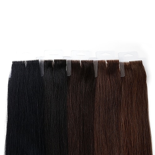 

Neitsi Tape In Human Hair Extensions Straight Remy Human Hair Brazilian Hair Natural Color 1pack Women's Black#1B