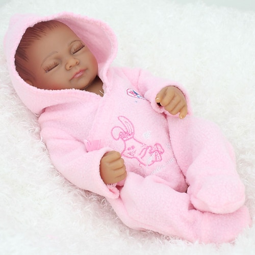 

12 inch Reborn Doll Baby Girl Newborn lifelike Hand Made Non Toxic Hand Applied Eyelashes Full Body Silicone with Clothes and Accessories for Girls' Birthday and Festival Gifts / Natural Skin Tone