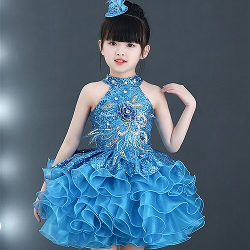 

Ballet Dress Pattern / Print Tiered Crystals / Rhinestones Performance Sleeveless High Polyester