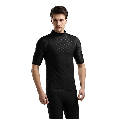 

SBART Men's Rash Guard Breathable Quick Dry Lightweight Short Sleeve Sun Shirt Swimming Surfing Beach Watersports Print Autumn / Fall Spring Summer / High Elasticity