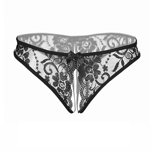 Sexy Panty Women's Sexy Slim Strap Panties Sapphire Lace Jacquard Open  Crotch Panties Underwear S Elegant Underpant at  Women's Clothing  store