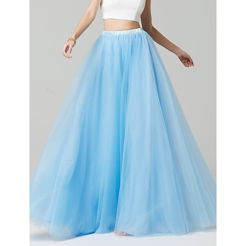 

A-Line Bridesmaid Dress Seperates Floor Length Tulle with 2022