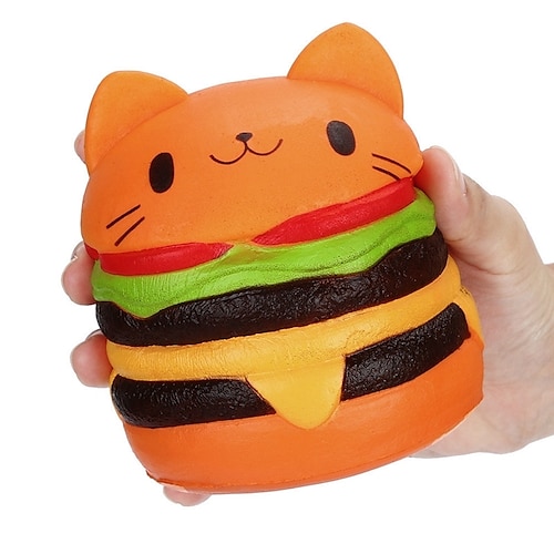 

Squishies Squeeze Toy / Sensory Toy Jumbo Squishies 1 pcs Cat Hamburger Stress and Anxiety Relief Slow Rising For Boy Girl Adults' / 14 years