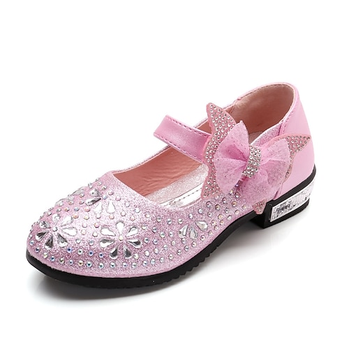 Chica Tacones Confort Zapatos para niña florista Zapatos de princesa Semicuero Niños pequeños (4-7ys) Niños grandes (7 años +) Boda Vestido Pedrería Pajarita Purpurina Azul Rosa Dorado Primavera