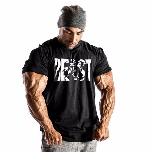 

Men's T shirt Letter Crew Neck Round Neck Classic Collar Daily Holiday Short Sleeve Tops Streetwear Blue White Black