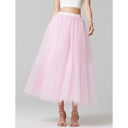

A-Line Bridesmaid Dress Seperates Tea Length Tulle with 2022