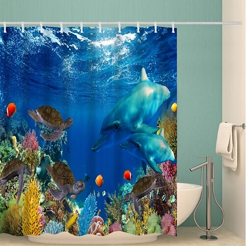 

Shower Curtain With Hooks Suitable For Separate Wet And Dry Zone Divide Bathroom Shower Curtain Waterproof Oil-proof Classic Polyester Waterproof 70in