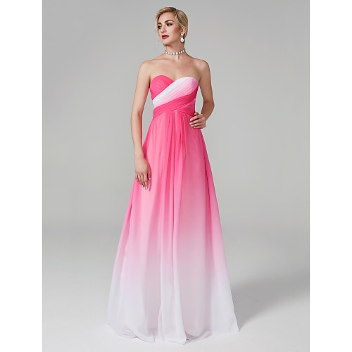 

A-Line Color Changing Elegant Holiday Formal Evening Dress Sweetheart Neckline Sleeveless Floor Length Chiffon with Criss Cross 2022