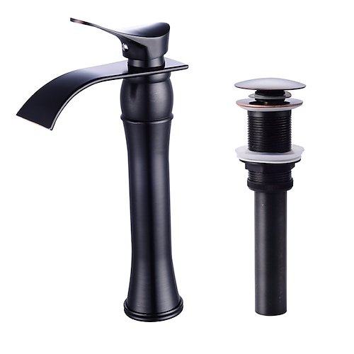 

Bathroom Sink Faucet - Waterfall Oil-rubbed Bronze / Painted Finishes / Black Centerset Single Handle One HoleBath Taps