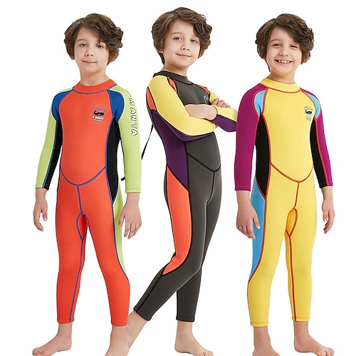 

Dive&Sail Boys Full Wetsuit 2mm SCR Neoprene Diving Suit Thermal Warm UPF50 Quick Dry High Elasticity Long Sleeve Back Zip - Swimming Diving Surfing Scuba Patchwork Spring Summer Autumn / Fall