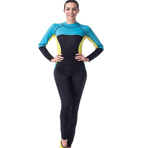 

LIFURIOUS Women's Full Wetsuit 3mm SCR Neoprene Diving Suit Thermal Warm Quick Dry High Elasticity Long Sleeve Back Zip - Swimming Diving Surfing Scuba Patchwork Autumn / Fall Spring Summer