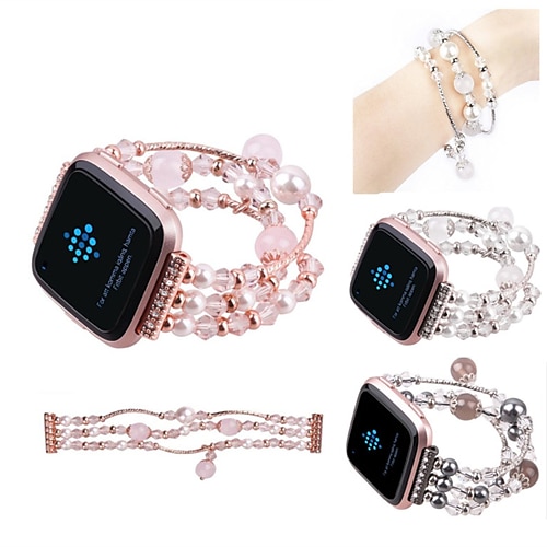 

1 pcs Reim til Smartklokke til Fitbit Versa 2 / Versa / Versa Lite Keramikk Smartklokke Stropp Luksus Elastisk Smykker armbånd Erstatning Armbånd