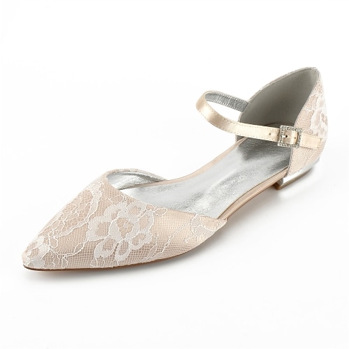 

Per donna scarpe da sposa Taglie forti Tacchi con cinturino alla caviglia Matrimonio Serata e festa Appartamenti di nozze Scarpe da sposa Scarpe da damigella d'onore Estate Nastro Di pizzo Piatto