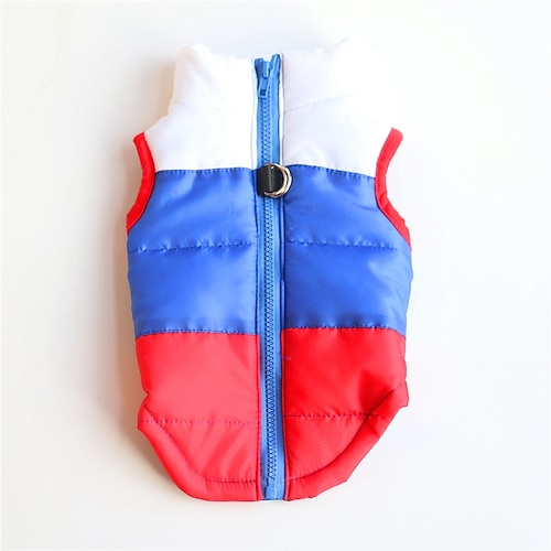 

Dog Cat Coat Vest Color Block Casual Daily Winter Dog Clothes Puppy Clothes Dog Outfits Red Yellow Costume for Girl and Boy Dog Cotton XS S M L