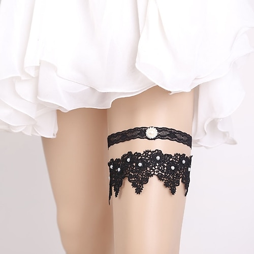 

Gemstone / Lace Classic Jewelry / Vintage Style Wedding Garter With Pearl / Gore Garters Wedding / Party & Evening