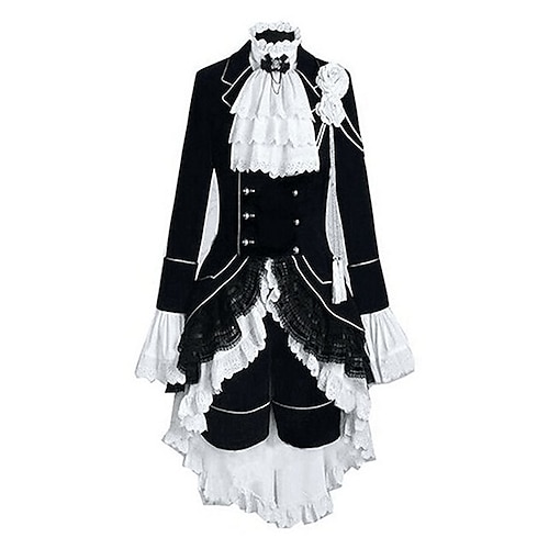 

Inspired by Black Butler Ciel Phantomhive Anime Cosplay Costumes Japanese Outfits Color Block Patchwork Long Sleeve Vest Shirt Skirt For Men's Women's / Headpiece / Headpiece