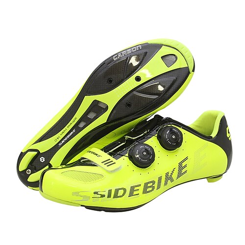 

SIDEBIKE Road Bike Shoes Carbon Fiber Anti-Slip Cycling Yellow Men's Cycling Shoes / Synthetic Microfiber PU