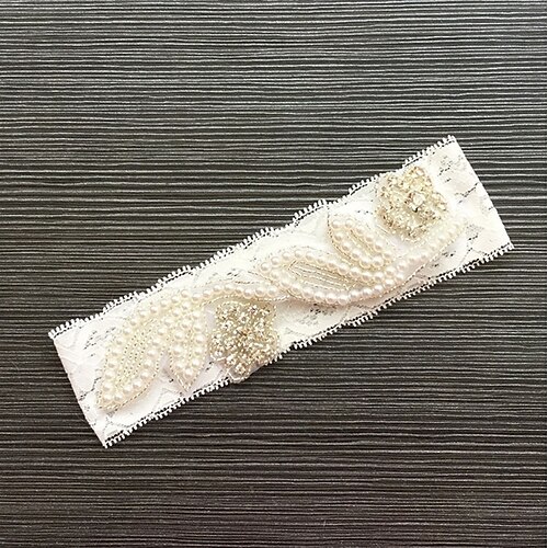 

Lace Classic Jewelry / Vintage Style Wedding Garter With Rhinestone / Pearl Garters Wedding / Party & Evening