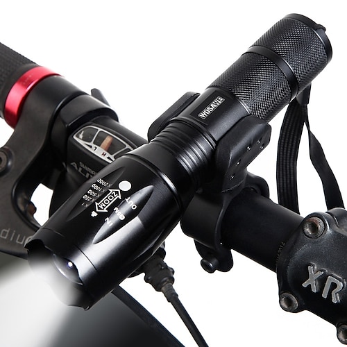 

Dual LED Bike Light LED Flashlights / Torch Front Bike Light Bicycle Cycling 360° Rotation Multiple Modes Super Bright Portable 18650 1000 lm Chargeable 18650 lithium battery White Camping / Hiking