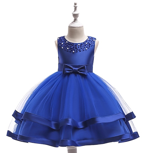 

Girls ' Sin Mangas Color sólido Gráfico impreso en 3D Vestidos Vintage Básico Hasta la Rodilla Algodón Poliéster Vestido Verano Niños Fiesta Cumpleaños Estándar Pera