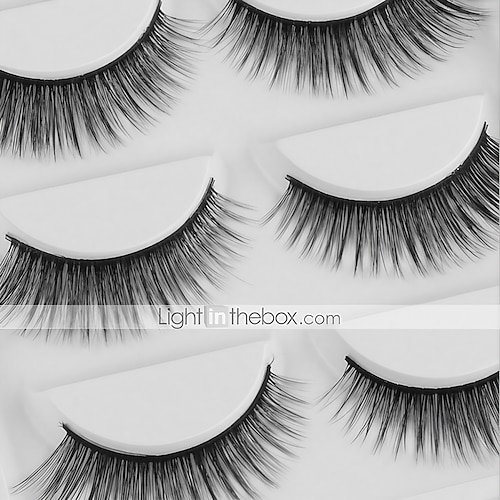 

5 Pairs Of Eyelash Extensions False Eyelashes Professional Volumized Natural Curly Daily Practise Full Strip Lashes Makeup Daily Makeup Portable Universal Cosmetic Grooming Supplies