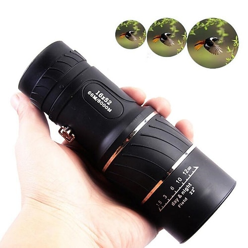 

16 X 52 mm Monocular Lenses Mini Portable Lightweight 66/8000 m Multi-coated BAK4 Camping / Hiking Hunting Fishing Sports Outdoor Plastic / Bird watching