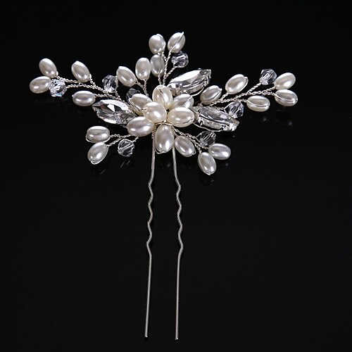 

Imitation Pearl / Rhinestone Hair Pin / Hair Accessory with Imitation Pearl 1 PC Wedding Headpiece