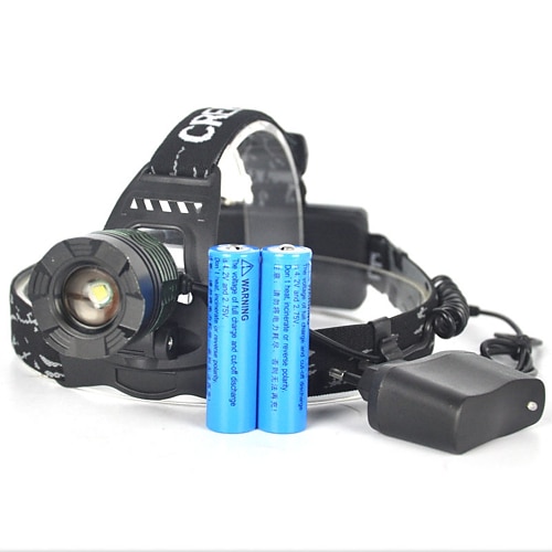 

Headlamps Safety Light Headlight 5000 lm LED Emitters 1 Mode with Batteries and Charger Portable Professional Lightweight Wearproof Camping / Hiking / Caving Everyday Use Hunting EU AU Plug UK Plug