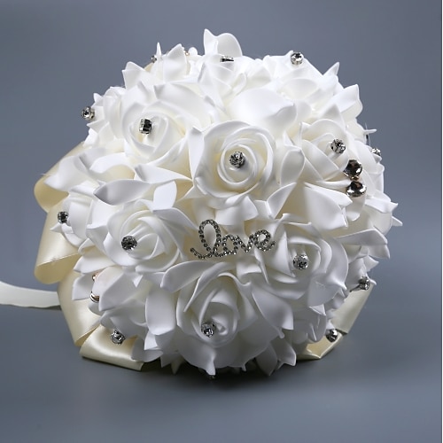 

Wedding Flowers Bouquets Wedding Silk Like Satin / Beaded / Foam 11-20 cm Christmas