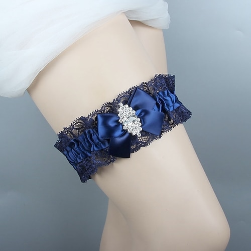 

Chiffon Satin / Lace Classic Jewelry / Vintage Style Wedding Garter With Rhinestone / Bowknot / Ruffle Garters Wedding / Party & Evening