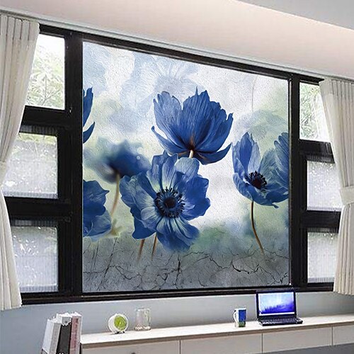 

Window Film Stickers Decoration Matte / Contemporary Flower / Floral PVC(PolyVinyl Chloride) Window Sticker / Matte