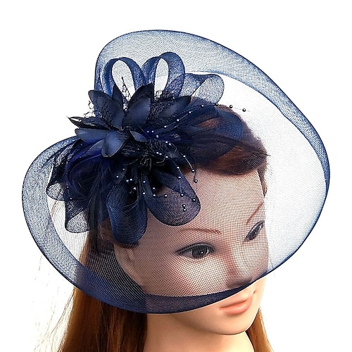 

Feather / Net Kentucky Derby Hat / Fascinators / Hats with Feather / Floral / Flower 1PC Wedding / Special Occasion / Horse Race Headpiece