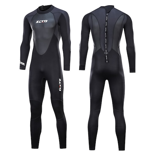 

ZCCO Men's Full Wetsuit 3mm SCR Neoprene Diving Suit Thermal Warm UPF50 Breathable High Elasticity Long Sleeve Full Body Back Zip - Swimming Diving Surfing Scuba Patchwork Spring Summer Winter