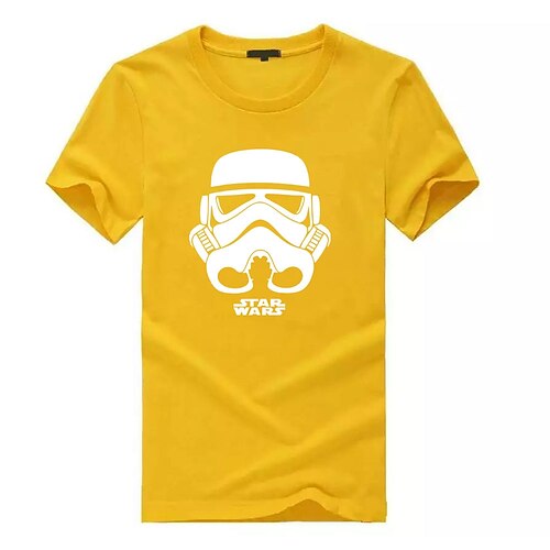 

Men's T shirt Graphic Round Neck Daily Print Short Sleeve Tops Cotton Blue Black Pink