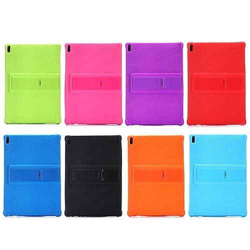 

Case For Lenovo Tab 4 10 Plus Tab E8(TB-8304F) M8 HD M10 Plus Yoga Smart Tab YT-X705F Shockproof with Stand Solid Colored Soft Silicone