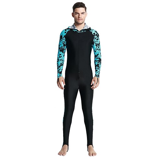 

SBART Men's Rash Guard Dive Skin Suit UV Sun Protection UPF50 Breathable Full Body Swimsuit Front Zip Swimming Diving Surfing Snorkeling Floral Botanical Fashion Spring Summer / Stretchy / Quick Dry