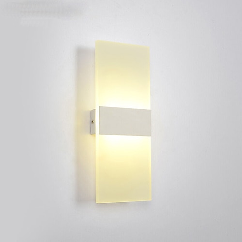 

1-Light 27cm LED Wall Light Geometric Design Indoor Lighting Modern Simple Style Home Bedroom Bedside Lamp Living Room Kitchen Balcony Aisle Corridor Acrylic Mirror Front Lamp 6W
