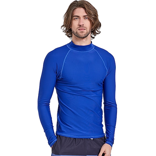 

SBART Men's Rash Guard UV Sun Protection UPF50 Breathable Long Sleeve Sun Shirt Swim Shirt Swimming Surfing Beach Water Sports Solid Colored Spring, Fall, Winter, Summer / Stretchy / Lightweight