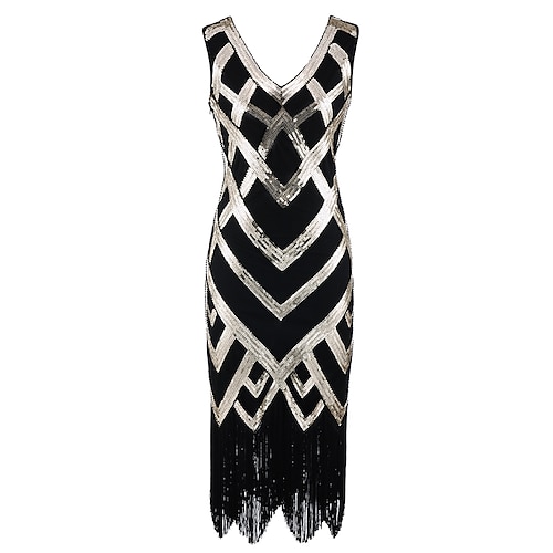 

The Great Gatsby Charleston Roaring 20s 1920s Roaring Twenties Cocktail Dress Vintage Dress Flapper Dress Masquerade Cocktail Dress Prom Dress Halloween Costumes Prom Dresses Women's Sequins Rivet