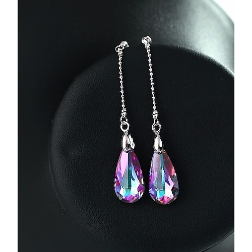 

1 Pair Drop Earrings Dangle Earrings For Women's Crystal Citrine Party Evening Date Alloy Link / Chain Teardrop