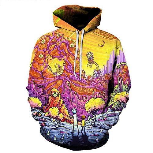

Herre Hattetrøje Gul Hætte Geometrisk 3D Trykt mønster Daglig I-byen-tøj Plusstørrelser Aktiv Vinter Efterår Tøj Hættetrøjer Sweatshirts Langærmet