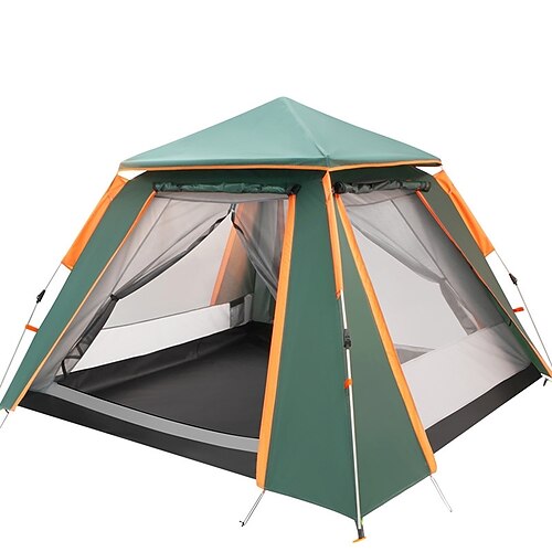 

TANXIANZHE 4 persone Tenda Tenda da campeggio per famiglie Tenda pop-up Esterno Impermeabile Protezione solare UV Antivento Doppio strato Automatico Tenda da campeggio 2000-3000 mm per Pesca