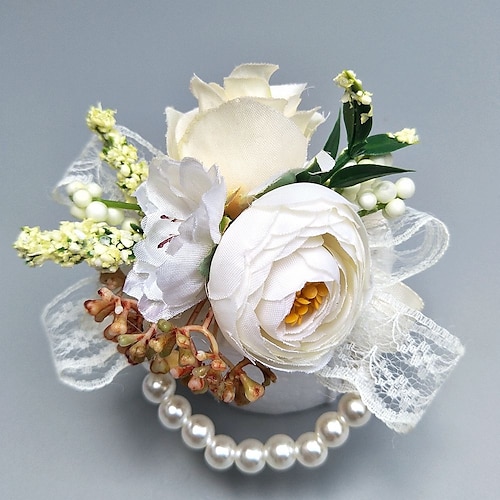 

Wedding Flowers Boutonnieres / Wrist Corsages Wedding / Party Evening Polyester 1.97""(Approx.5cm) Christmas