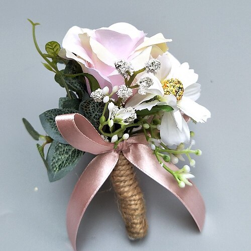 

Wedding Flowers Boutonnieres / Wrist Corsages Wedding / Party Evening Polyester 2.76""(Approx.7cm) Christmas