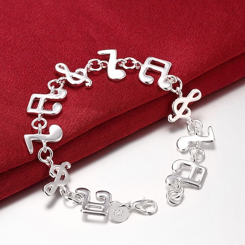 

Per donna Bracciali a catena e maglie geometrico Musica A forma di note musicali Da serata Donne Originale Di tendenza Ottone Gioielli braccialetto Argento Per Feste Regalo San Valentino