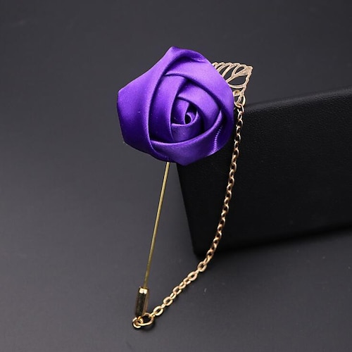 

Men's Brooches Vintage Style Stylish Roses Flower Fashion Classic British Brooch Jewelry Wine Navy Black For Party Daily