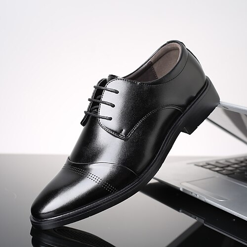 

Men's Oxfords Business Home Daily Walking Shoes PU Breathable Booties / Ankle Boots Black Brown Fall Spring