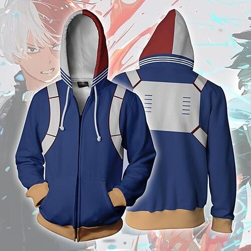 

My Hero Academia / Boku No Hero Meu herói Batalha Academy For All / Boku no herói Academia Todoroki Shoto Casaco Moletom Regresso à Escola Desenho Animado Fashion Imprimir Casacos Para Homens Mulheres